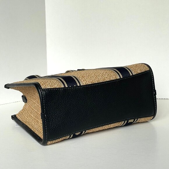 Coach Smith Tote 24 Small Leather Brown Straw Crossbody Bag CAL89 ORG PKG - Picture 8 of 11